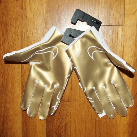 Nike Vapor Jet 7.0 Football Receiver Gloves Mens M White Gold Skill - Picture 3 of 4